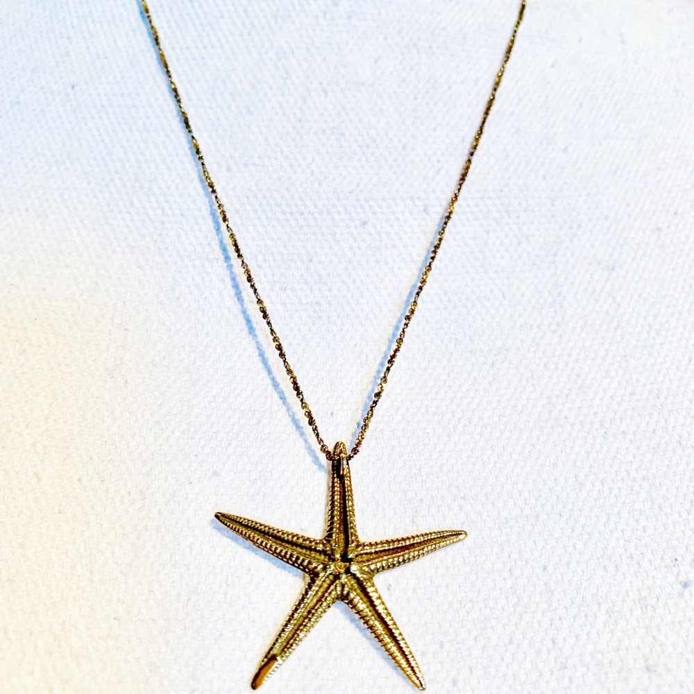 Starfish Necklace|Gold/Brass Color 20” Chain